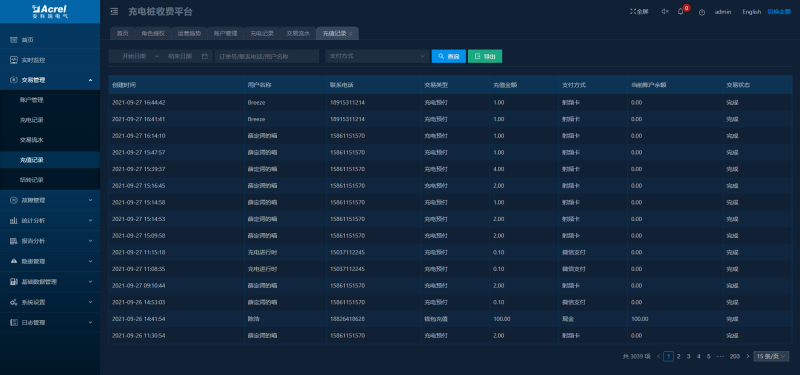 AcrelCloud-9500电瓶车充电桩收费平台在河南某企业的应用